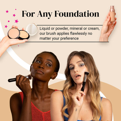 Flat Top Kabuki Brush By Keshima - Premium Foundation Brush, Buffing Brush, Blending Brush, Face Brush