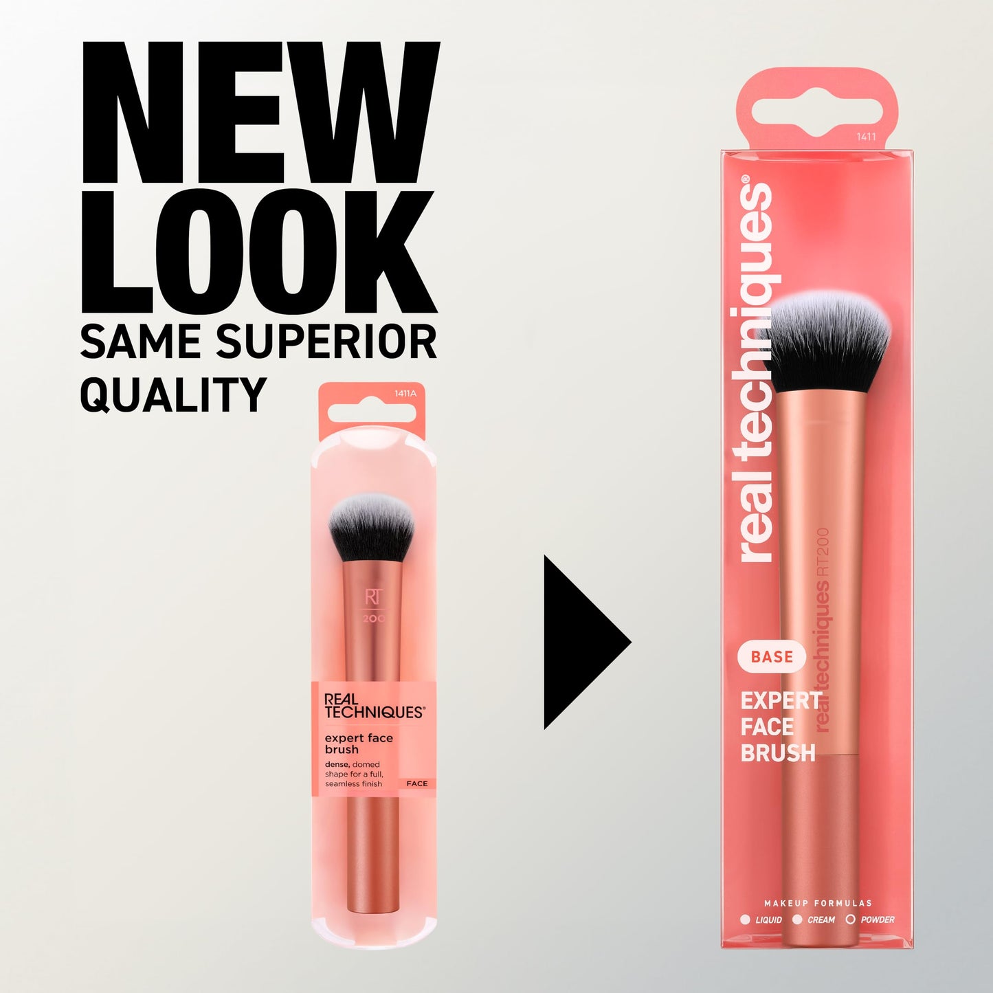 Real Techniques Expert Face Makeup Brush, For Liquid and Cream Foundation, Blush, and Bronzer, Buildable Coverage for Base Makeup, Dense, Synthetic Bristles, Vegan and Cruelty-Free, 1 Count
