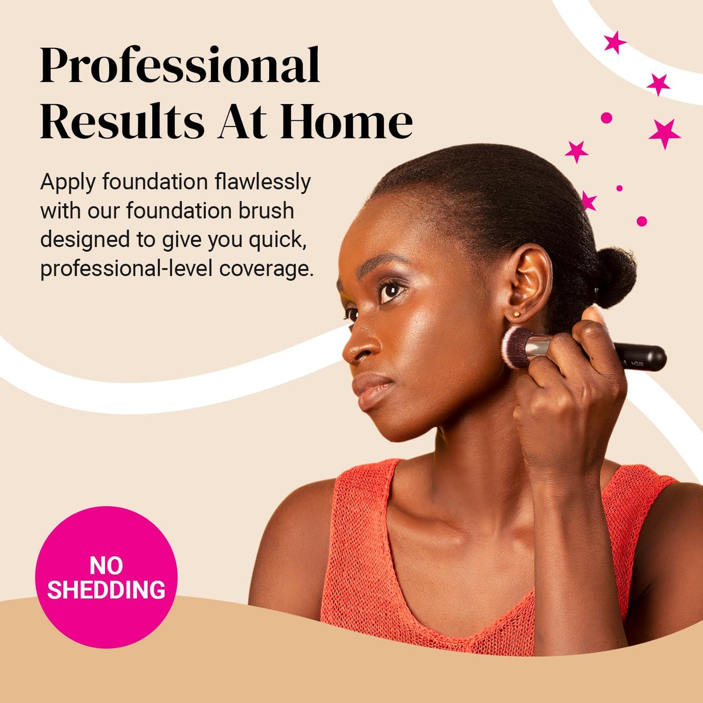 Flat Top Kabuki Brush By Keshima - Premium Foundation Brush, Buffing Brush, Blending Brush, Face Brush
