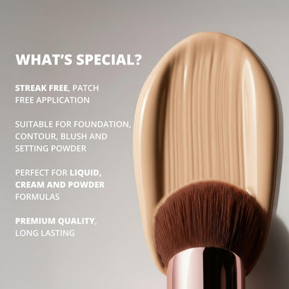 Make Up Brush Foundation Kabuki Flat Top - Perfect For Blending Liquid, Cream or Flawless Powder Cosmetics - Buffing, Stippling, Concealer - Premium Quality Synthetic Dense Bristles!
