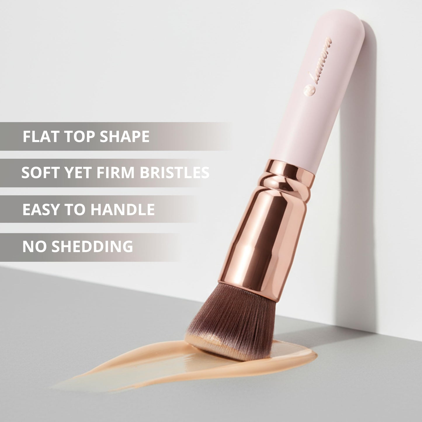Make Up Brush Foundation Kabuki Flat Top - Perfect For Blending Liquid, Cream or Flawless Powder Cosmetics - Buffing, Stippling, Concealer - Premium Quality Synthetic Dense Bristles!