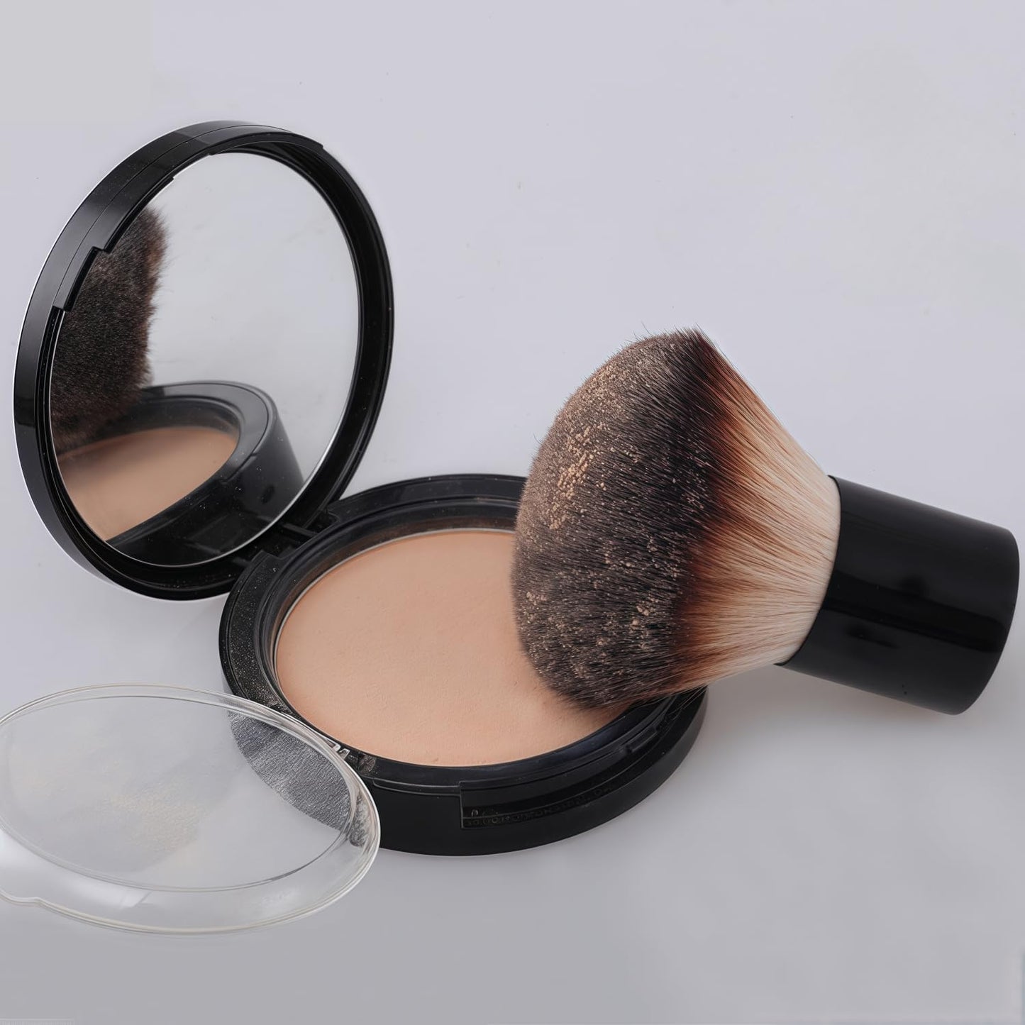 HAPPITON Kabuki Face Brush for Powder Foundation & Blush Blending & Buffing with Aluminum Handle